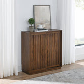 Bellemave® Mid Century Sideboard with 2 Sliding Door & Solid Wood Decorative Strips - Bellemave