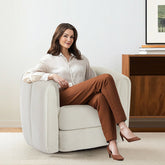 Bellemave® Modern Swivel Round Armchair with Upholstered - Bellemave