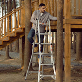 Bellemave® Multi - Position Foldable Aluminum Ladder, A - Frame and Straight Ladder - Bellemave