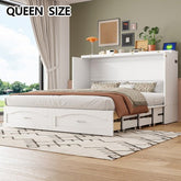 Bellemave® Murphy Bed Wall Bed with drawer and a set of Sockets & USB Ports, Pulley Structure Design - Bellemave