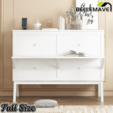 Bellemave® Murphy Bed with USB Port and Desk, Platform Bed with Removable Shelves on Each Side, Wood Frame - Bellemave