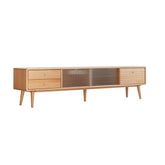 Bellemave® North America A Grade Solid Beech TV Cabinet with Two Drawer - Bellemave
