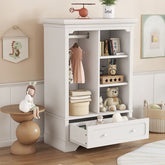 Bellemave® Open Children's Wardrobe with a Hanging Rod and Open Shelves, One Large Drawer - Bellemave