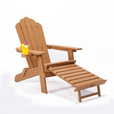 Bellemave® Oversized Folding Adirondack Chair with Pullout Ottoman with Cup Holder - Bellemave