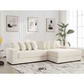 Bellemave® Oversized Two - Piece L Shaped Corduroy Sofa with Armrests and 8 Throw Pillows - Bellemave