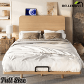 Bellemave® Platform Bed with Headboard & Charging Station, Bamboo Mid - Century Bed Frame - Bellemave