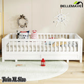 Bellemave® Queen Floor Bed or Twin XL Montessori Floor beds for Kids, Twin XL Can Be Converted into a Queen Platform Bed, Gray - Bellemave