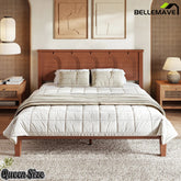 Bellemave® Queen Platform Bed, Solid Bamboo Bed Frame with Support Slats, No Box Spring Needed - Bellemave