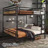 Bellemave® Queen Size Metal Bunk Bed with Safety Guard Rails(Removable) - Bellemave