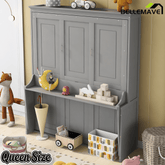 Bellemave® Queen Size Murphy Bed with Foldable Shelf/Desk, Wall Bed cabinet with Storage Shelves & Desk for Bedroom, Small Space,with Slats Support,No Need Spring Box.(White) - Bellemave