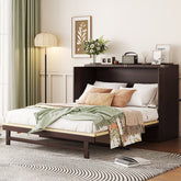 Bellemave® Queen Size Murphy Bed with Rattan Decoration and Storage Drawer - Bellemave