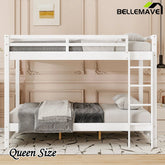 Bellemave® Queen Size Wood Bunk Bed with Ladder - Bellemave