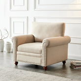 Bellemave® Single Fabric Sofa with Wooden Legs - Bellemave