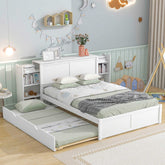 Bellemave® Storage Platform Bed with Pull Out Shelves and Trundle - Bellemave