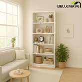 Bellemave® Tall 5 Shelf Bookcase, 5 Tier Bookshelf Storage Cabinet for Living Room, Bedroom or Home Office - Bellemave