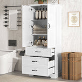 Bellemave® Tall Bathroom Storage Cabinet with Adjustable Shelf, Two Doors and Drawers - Bellemave