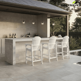 Bellemave® Tall Plastic Adirondack Bar Chair with Cup Holder & Armrests – Outdoor Patio Barstool - Bellemave