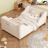 Bellemave® Toddler Floor Bed with Storage Bag, Kid Bed Frame, Standard Crib Size Kids Beds Up to 1 - 6 Years Girls and Boys, Montessori Floor Beds - Bellemave