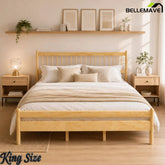 Bellemave® Traditional Solid Wood Bed Frame with Headboard and Footboard - Bellemave