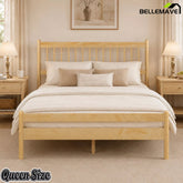 Bellemave® Traditional Solid Wood Bed Frame with Headboard and Footboard - Bellemave