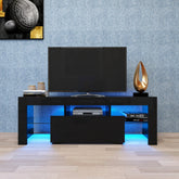 Bellemave® TV Stands for Living Room with LED RGB Lights,in Lounge Room, Living Room and Bedroom(Black) - Bellemave