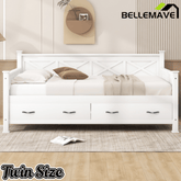 Bellemave® Twin Daybed with Drawers, Wood daybed Frame with Storage,Modern and Rustic Casual Twin Daybed - Bellemave