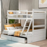 Bellemave® Twin over Full Bunk Bed with 2 Drawers - Bellemave