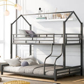 Bellemave® Twin over Full Metal House Bunk Bed - Bellemave
