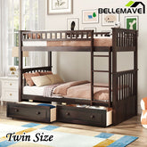 Bellemave® Twin Size Bunk Bed with Drawers(Convertible) - Bellemave