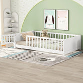 Bellemave® Twin Size Floor Bed with Built - in Book Storage Rack, Door - Bellemave