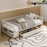 Bellemave® Twin size L - Shaped Upholstered Daybed with Storage and Drawers - Bellemave