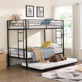 Bellemave® Twin Size Metal Bunk Bed with Trundle Bed - Bellemave
