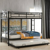 Bellemave® Twin Size Metal Bunk Bed with Trundle Bed - Bellemave