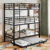 Bellemave® Twin Size Metal Triple Bunk Bed with Trundle Bed - Bellemave