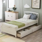 Bellemave® Twin Size Platform Bed with Two Drawers and Headboard - Bellemave