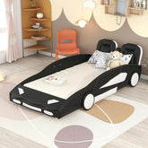 Bellemave® Twin Size Race Car - Shaped Platform Bed with Wheels - Bellemave