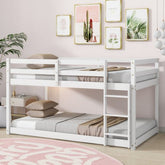Bellemave® Twin Size Solid Rubber Wooden Bunk Bed with Ladder - Bellemave