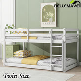 Bellemave® Twin Size Solid Rubber Wooden Loft Bed with Ladder - Bellemave