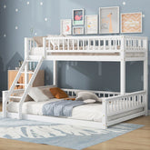 Bellemave® Twin XL over Queen Bunk Bed with Ladder and Guardrails - Bellemave