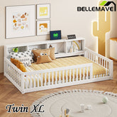 Bellemave® Twin XL Size Wood Daybed with Storage Cabinets and USB Ports - Bellemave