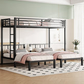 Bellemave® Twin/Twin XL Over Twin&Twin Metal Triple Bunk Bed - Bellemave