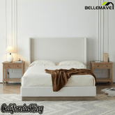 Bellemave® Upholstered Bed Frame with Headboard, Wood Base Floor Platform Beds, No Box Spring Needed No Noise - Bellemave