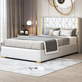Bellemave® Upholstered Platform Bed with Metal Strips - Bellemave