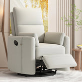 Bellemave® Upholstered Swivel Recliner with Two Removable Pillows - Bellemave