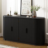 Bellemave® Vertical Striped Door Storage Cabinet with Metal Handles - Bellemave