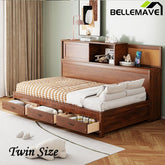 Bellemave® Wooden Daybed with 3 Storage Drawers, Sockets and USB Ports - Bellemave