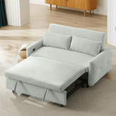 Bellemave®57.48" Pull - out Sofa Bed Convertible Couch 2 Seat Loveseat Sofa Modern Sleeper Sofa with Two Throw Pillows and USB Ports for Living Room, Light Grey - Green - Bellemave