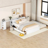 Bellemave® Full Size Platform Bed With a Rolling Shelf - Bellemave