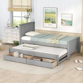 Bellemave® Twin Size Daybed with Trundle Bed and Drawers - Bellemave