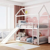Bellemave® Twin Size House Bunk Bed with Ladder and Slide - Bellemave